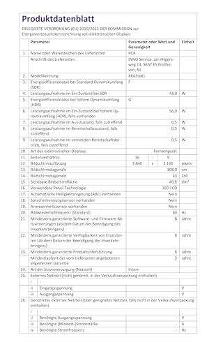 RCA 43 Zoll UHD 4K Smart TV