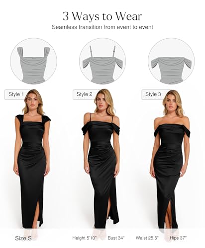 Popilush Womens Shapewear Maxi Dress Multi Way Wear Off The Shoulder Bodycon Long Cocktail Formal Dresses2