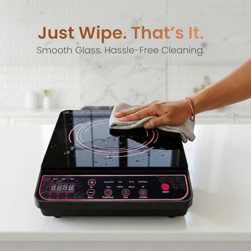 Image of OTEK Induction Cooktop | Portable Electric Stove with Touch Panel | 8 Preset Modes, 11 Power Levels | Timer, Safety Lock & Fast Heating | 2200W Easy to Use (CookMaster)