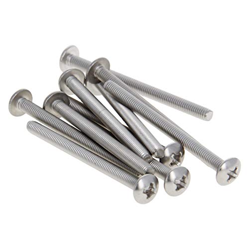 MroMax Tornillos de cabeza redonda Phillips de acero inoxidable 304, M3 x 40 mm, 10 unidades