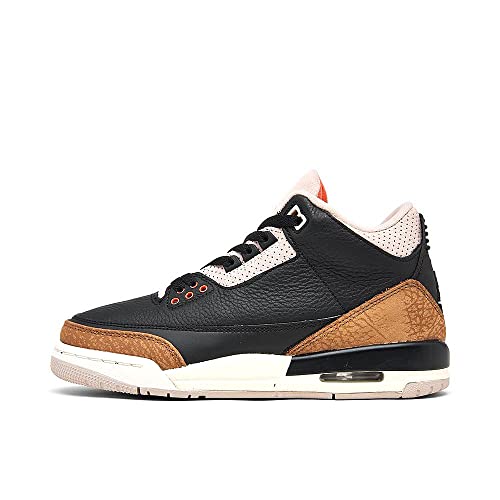 Jordan Boy's Air 3 Retro (Big Kid) Black/Rush Orange/Fossil Stone/Sail 6 Big Kid M