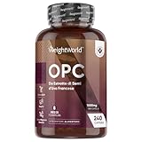 OPC Integratore al 95%, in 240 Capsule Vegane, Solo 1 al Giorno (8 Mesi di Fornitura), Estratto Semi Uva Francese (Grape Seed Extract) 4:1, 1000mg per Capsula, Privo di Magnesio Stearato e Allergeni