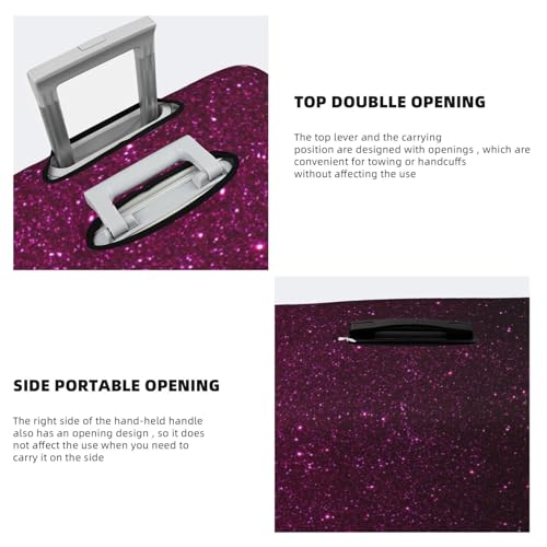 Dark Purple Glitter For Travel Luggage Cover Suitcase Protector Fits 18-32 Inch Travel Luggage Protector Elastic Luggage Anti-Scratch Suitcase Cover3
