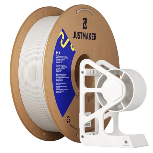 JUSTMAKER PLA 3D Printer Filament, Upgrade Cardboard Spool, Print with Most 3D Printers, Dimensional Accuracy +/-0.03mm,