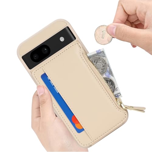 Image of Cavor for Google Pixel 8a Case Wallet with Card Holder, Cream