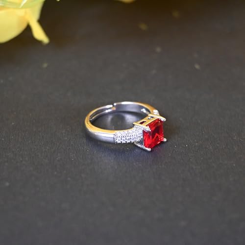 Image of Square Stone Ring for Women & Girls | Alloy Stone | Gemstone Jewelry for Engagement, Wedding, Party | Gift for Anniversary, Birthday & Special Occasions