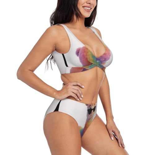 Maillot de bain deux pièces push-up triangle réglable avec coussinets - 2