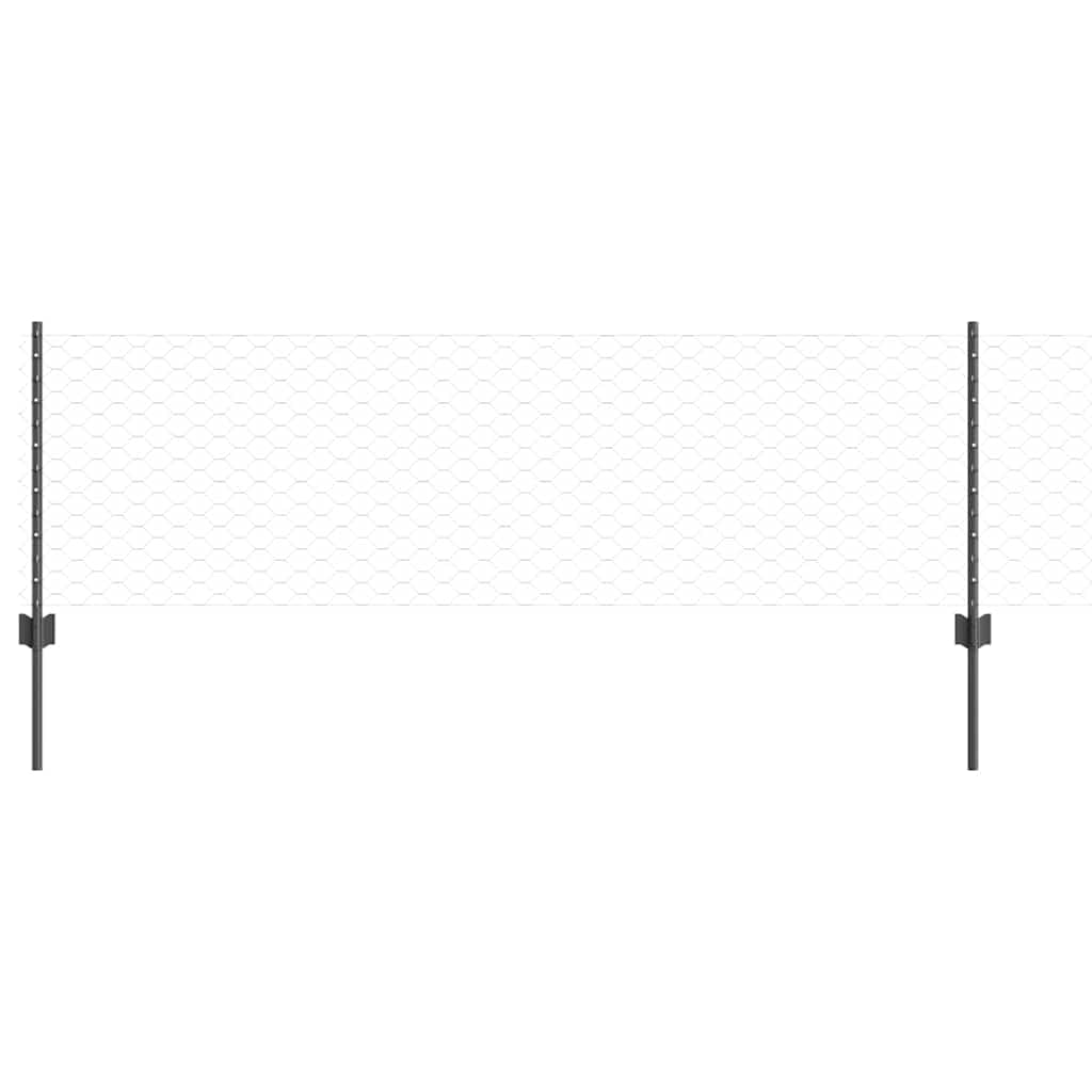 Set di pannelli per recinzione per esterni con pali in grigio, resistenti ai raggi UV e adattabili, per giardino e terrazza, superficie verniciata a polvere per una protezione duratura, struttura
