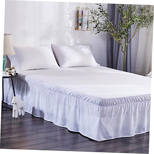 Falda plisada para cama accesorio decoración dormitorio volante elástico funcional 6