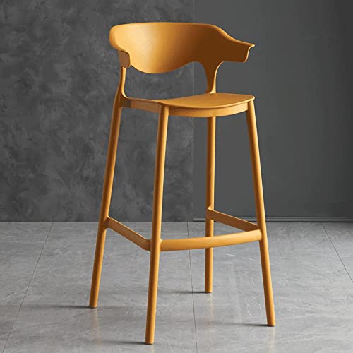 Taburete de bar apilable de plástico con respaldo para encimera de cocina, diseño de base alta para hogar, sala de estar, jardín, pub, ocio al aire libre, color azul, dimensiones incluidas (gris 65 c