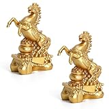 jyywtsi 2 pcs cavallo statuetta portafortuna, decorazione zen e feng shui, spirit cavallo selvaggio giardino zen decorazioni casa cinese per creare un'atmosfera rilassante e spirituale idea regalo