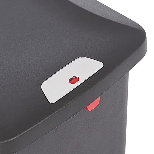 Amazon Basics Narrow Kitchen Plastic Rectangular Trash Can With Steel Pedal, Black, 40 Liters #TOP4