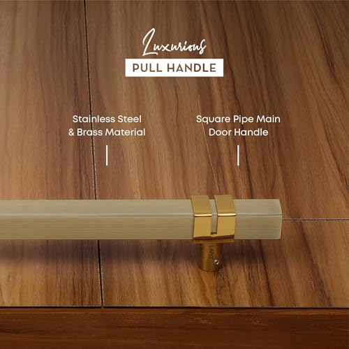 Image of LAPO 24 inch Square Stainless Steel Door Handle for Main Door /Glass Door Pull Push Handle /Main Door Handle for All Door Antique Gold Finish | 3 Years Warranty