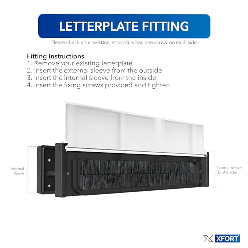 Xfort MailPlate Surround 12" Letterplate White, Premium Draught Proof Postal Letterbox, Telescopic Sleeved Letter Box for uPVC Doors with 20-40mm Door Thickness. - Image 4