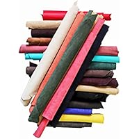 LA GARZARARA Lote de 2 kg de Recortes de Piel auténtica en tamaños aleatorios Mixtos, retales Varias Formas, Medida mínima del Corte es de 25 x 20 cm, Grosor 0,5/1,1 mm, Ante, Color Liso