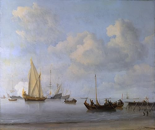 Impression d'art Art Tableau Bateaux tirant vers un yacht, toile haut de gamme 60x90