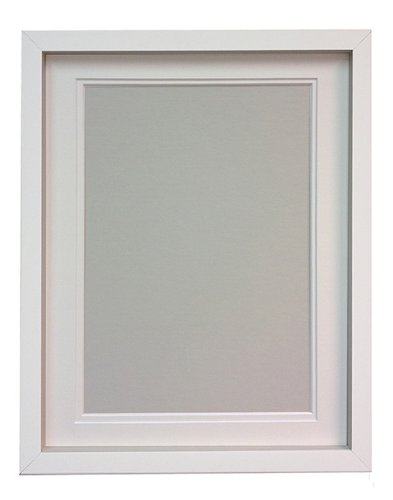 FRAMES AND MIRRORS 4 U RIO White Photo Picture Frame with White Double Mount 16"X12" for Pic Size 12"x8"
