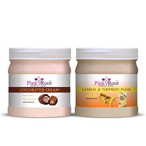 Image of Pink Root Cocoa Butter Cream 500gm with Sandal Turmeric Mask 500gm
