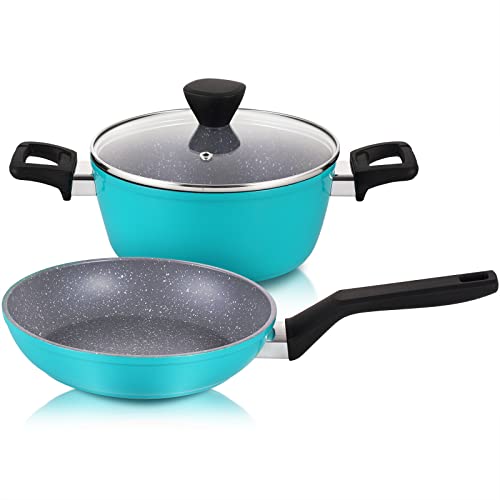 EPPMO Granit Batterie de cuisine anti-adhésive Cover