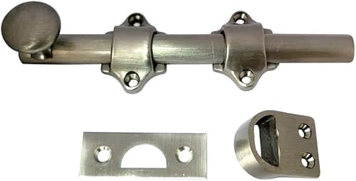 Miniatura 22 de QCAA Perno de puerta holandés de latón macizo, 36 ", latón pulido lacado, 1 paquete, hecho en Taiwán