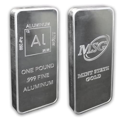 1 lb Aluminum Bar Bullion Paperweight with Element Design with Certificate of Authenticity (1 Pound) by Mint State Gold - Thumbnail 3
