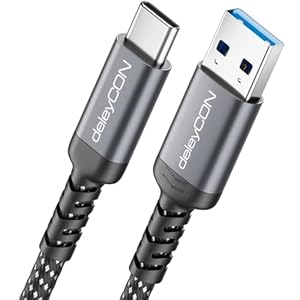 deleyCON 2m USB-A auf USB-C Kabel USB 3.0 5Gbps (USB 3.2 Gen1) Ladekabel Datenkabel für Smartphone Tablet Notebook Kamera HDD SSD Externe Festplatte Usw.
