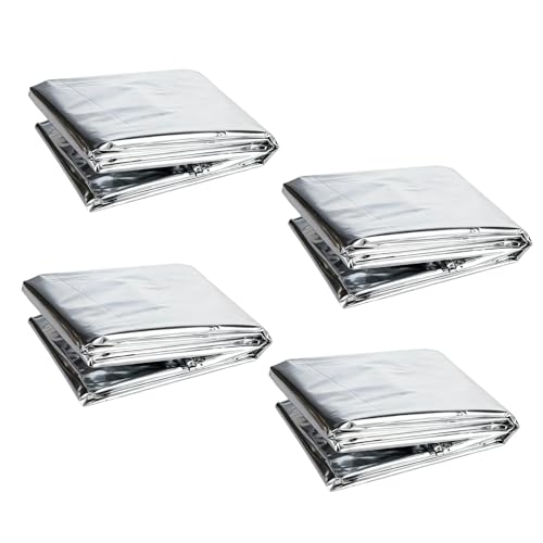 4 Stück Reflektierende Folie Grow 210x160 cm Silber Reflektorfolie Hitzebeständige Silberfolie zum Abdecken von Gemüse Gewächshausfolie UV-beständig Pflanzenfolie für Garten Zelt & Pflanzenzucht