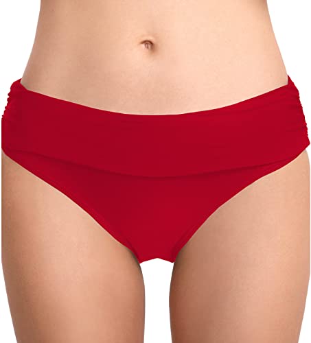 Image of Women's Bathing Suit Bottoms Full Coverage Ruched Bikini Tankini Bottom Swimsuit Brief