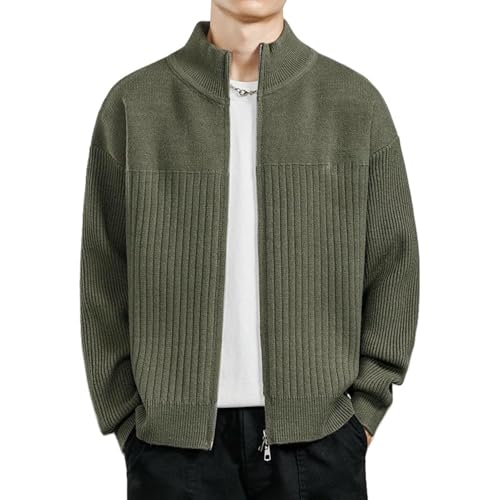 Suéter de punto contra el frío con cuello alto ajustable de hombre para invierno