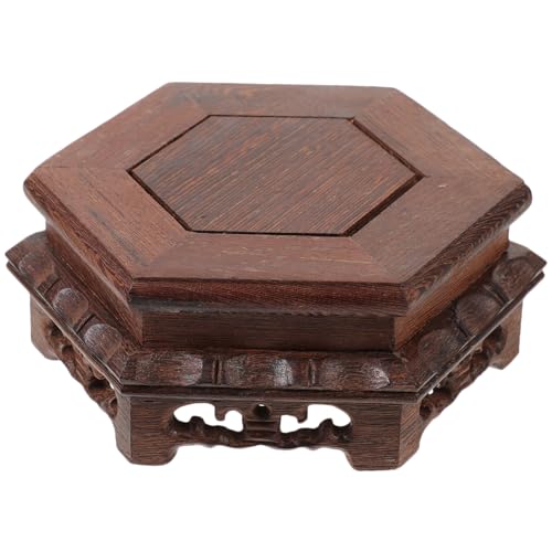 TOYANDONA Support pour Plantes Bois Hexagonal pour Présentoir De Jardinière avec Structure Robuste Et Points De Soutien pour Meilleure Stabilité