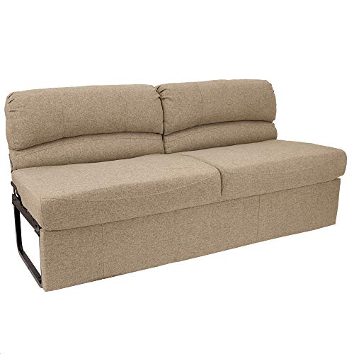 RecPro Charles RV 62' Jackknife Sofa | Love Seat | Sleeper Sofa | RV Furniture | RV Couches | Cloth (Oatmeal)