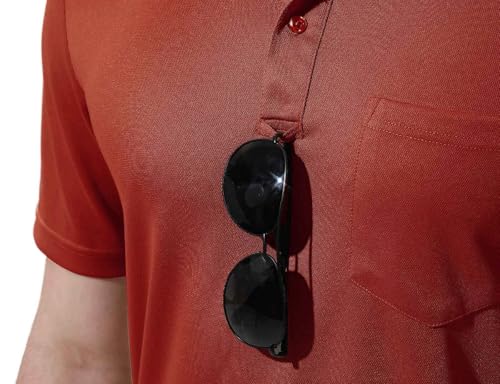 Image of Rdruko Men's Polo Shirts Short Sleeve Quick Dry Outdoor Golf Sports Shirts with Pocket