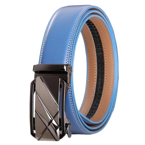 Men Metal Leather Belts Coffee Automatic Buckle Ceinture Belt Adjustable K120s24 130cm4
