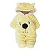 WEXCV Säugling Baby Playsuit Mädchen Jungen Overall Herbst und Winter Langarm Flauschig Plüsch Bär Form Warm Bequem Babysachen 0-12 Monate