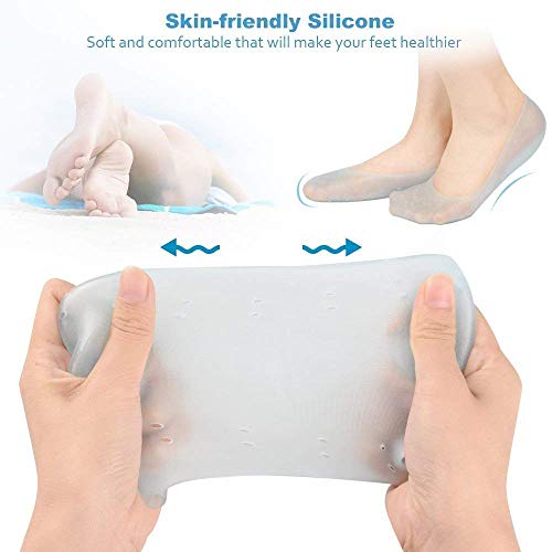 VITZER Anti Crack Full Length Silicone Foot Protector Moisturizing Socks for Foot-Care and Heel Cracks,socks for cracked feet,heel pad for heel pain,anti crack heel socks (FULL HEEL)