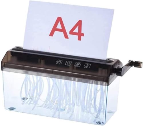 Image of Inditradition Manual Paper Shredder Machine | Hand Operated Paper Cutter | A4 Paper Compatible, Strong Steel Blades (Transparent)