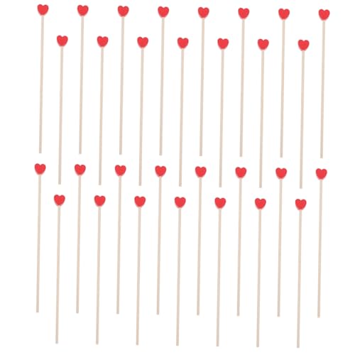 Cabilock Heart-shaped Wooden Stirring Rods Mixing Stick Coffee Stir Straws Honey Spoons for Tea Bar Accessory