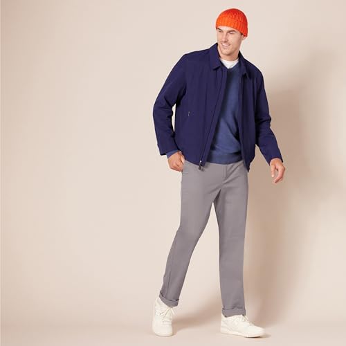 Amazon Essentials Men's Slim-Fit Casual Stretch Khaki, Dark Grey, 33W x 32L