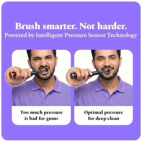 Image of Pressure Sensor Electronic Smart Oscillating Toothbrush | Rechargeable Electric Toothbrush for Adults, 3 Modes, 2-Min Auto Timer, 21-Day Battery, IPX7 Waterproof, 2 year warranty