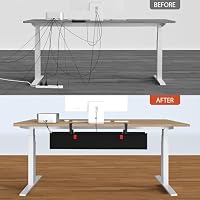 Univivi Kabelkanal Schreibtisch Ohne Bohren, 90 cm Kabelmanagement Schwarz – Ansicht 7