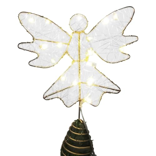 Estrella para Árbol De Navidad Iluminada, Ángel Brillante para Decoración De Interiores, Figuras Decorativas Navideñas para Balcón Salón Dormitorio Jardín Patio Terraza