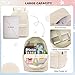Corduroy School Backpack for Girls, Kids Teens School Bags Bookbags Set with Lunch Box Pencil Case (Beige)