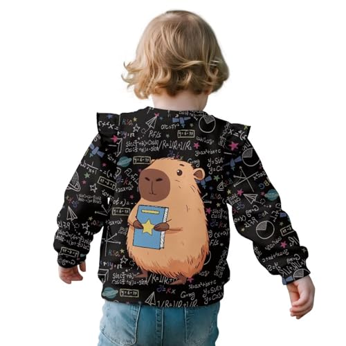 Girls Long Sleeve Sweatshirt Crew Neck Ruffle Clothes Toddler Girls Fall Outfits Age 1-8 Years2