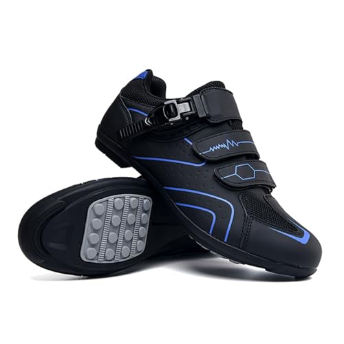 Mateju Fahrradschuhe Herren Damen Ohne klick, 36-47EU Fahrradschuhe Herren Damen mit Gummisohle rutschfeste Atmungsaktive No-Lock für Outdoor Radschuhe (568 Blau,43)
