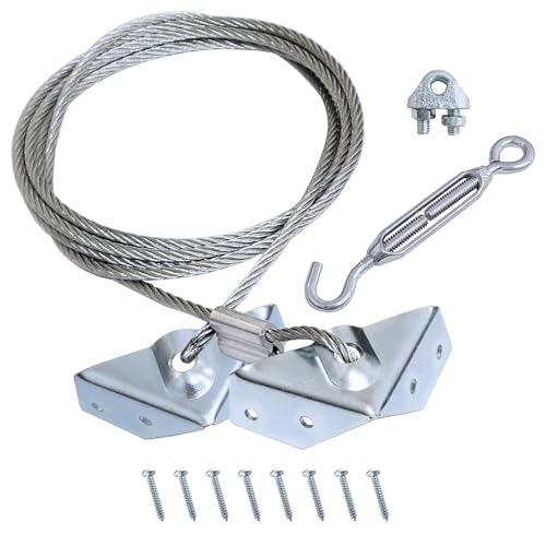 Young Wolf Alloy Steel Supporting Anti-Sag Garden Door Gate Cable Kits for for Outdoor Wooden Fence Gate Door Support (2, Silver)