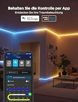 Govee RGBIC LED Strip mit Profil, 5M LED Streifen Kompatibel mit Alexa & Google Assistant, 64 Szenenmodi, APP-Steuerung, Musiksync, Lampe für Wohnzimmer, Schlafzimmer, Sockelleisten, Kabinett – Ansicht 6