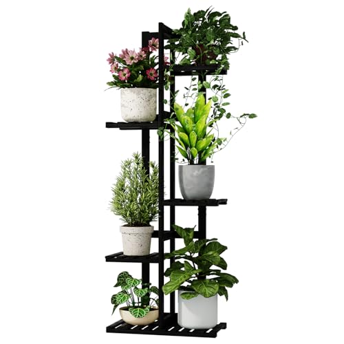 Eccellente Capacità di Carico: Ogni ripiano supporta fino a 9 kg grazie a un design stabile e studiato. Questo portapiante in bambù può ospitare in sicurezza vasi di vari materiali con diametro fino a 18 cm. La robusta capacità garantisce che la mensola rimanga sicura per diversi tipi di fioriere.