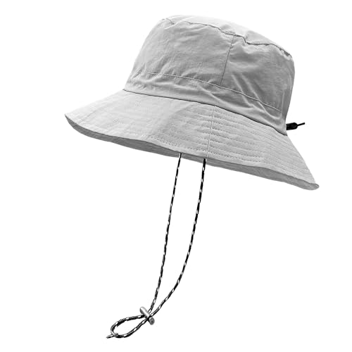 Image of woogwin Waterproof Bucket Rain Hat with Chin Strap Quick Dry Packable Boonie Sun Hat Safari Hat UV Protection