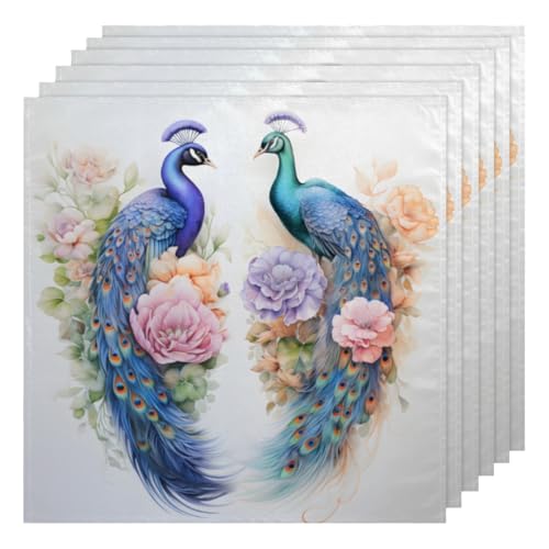 Servilletas de Tela Peacock Rose Set x6 50.5x50.5 cm miniatura 1