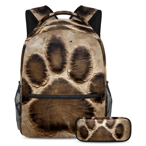 Sac à dos polyvalent pour l'école et les sorties avec imprimé pattes de chat et chien